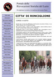 Il gioco storico: risorsa  per Ronciglione e per  i comuni dei cimini